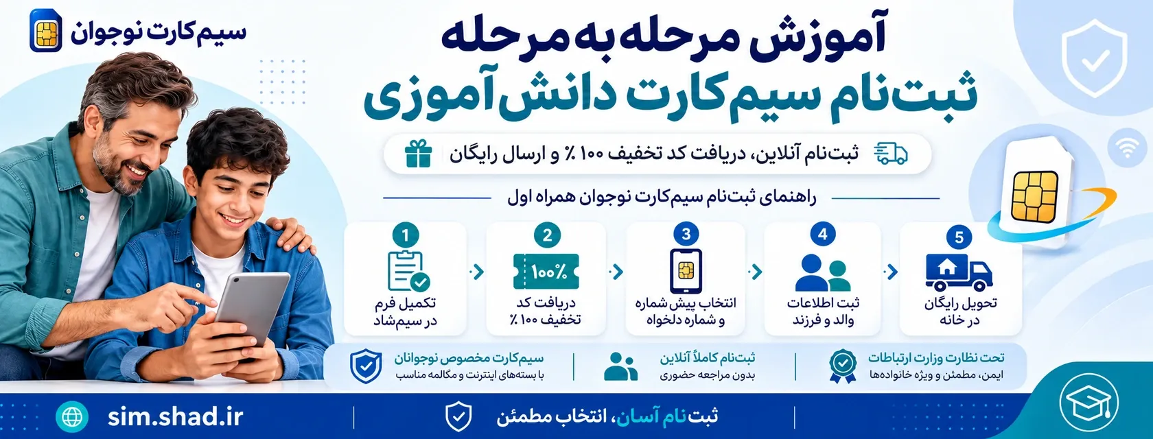 اموزش مرحله به مرحله ثبت‌نام سیم‌کارت دانش‌آموزی رایگان