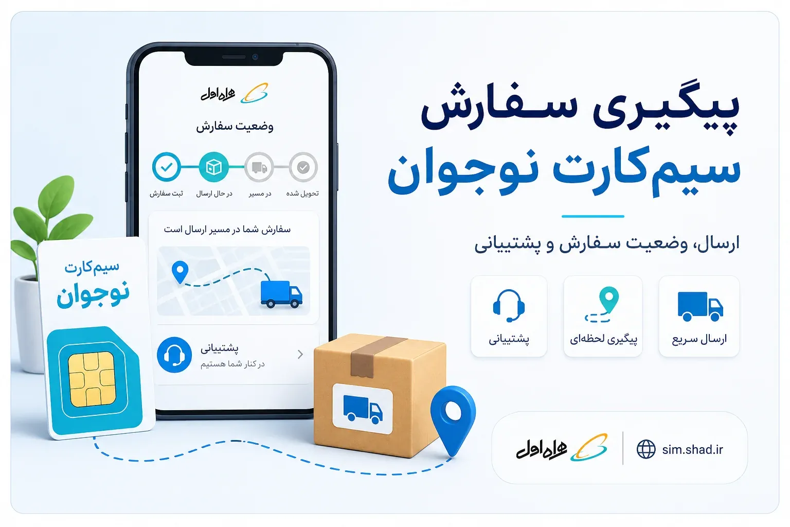پیگیری سفارش و ارسال سیم کارت نوجوان همراه اول و تماس با پشتیبانی